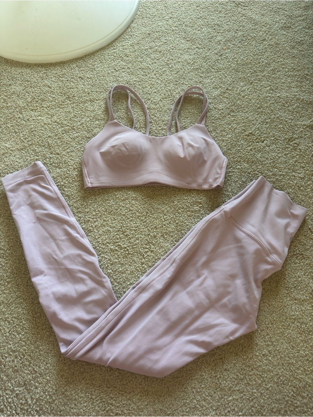 lululemon athletica Light Pink Active Bralette and Leggings Set